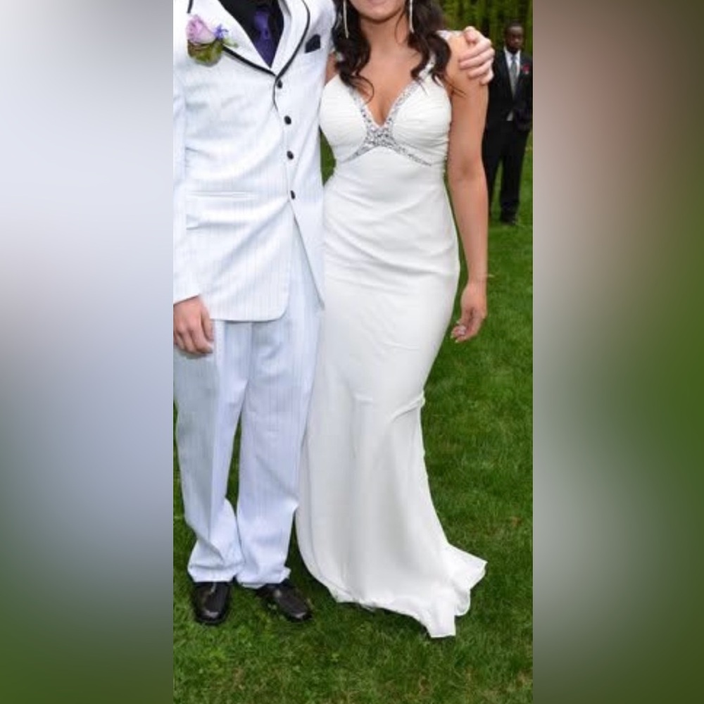 Faviana Couture White Prom Dress Size Women’s 8